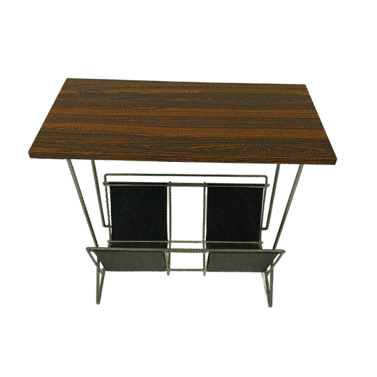Vintage Bijzettafel Met Magazinehouder, Jaren 60 1