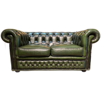 Gave En Stoere Engelse Chesterfield 2-Zits Bank Groen