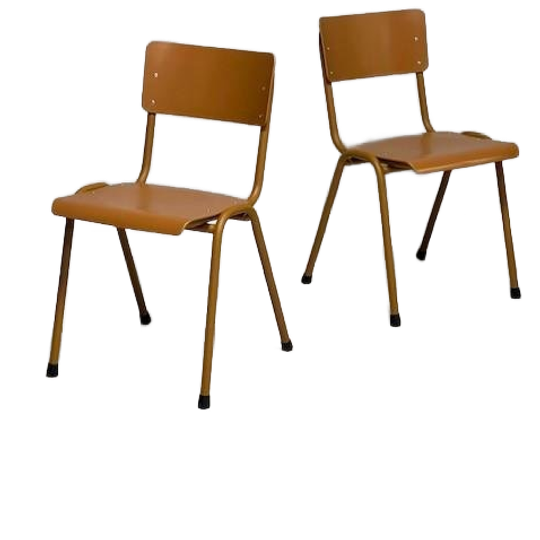 Retro Eetkamerstoel Cognag Okerbruin 1