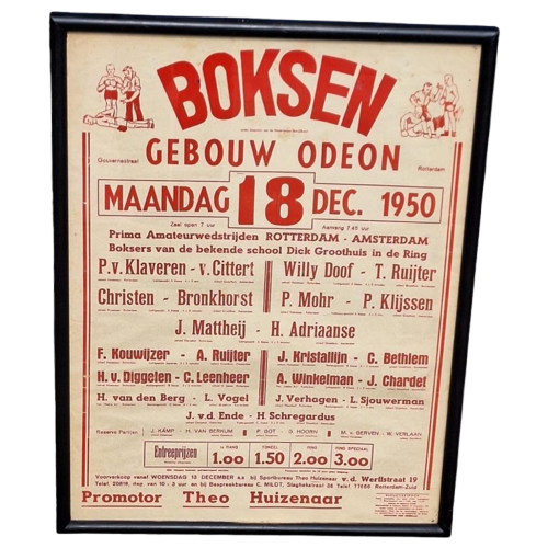 Origineel En Authentieke Boksposter, Boks Affiche Uit 1950!