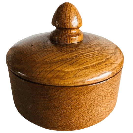 Vintage Mid-century Handgedraaid Teak Hout Potje 1960’s 1