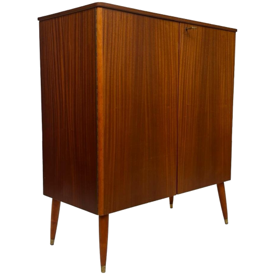 Vintage Kastje Compact Dressoir Jaren 60 Teak Fineer Zweden 1