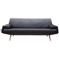 Havee Cloak Sky | Zwart Leren 2-zits Design Bank