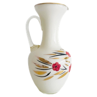 Vintage Art Deco Vaas Opaline Kan Wit 1930’s