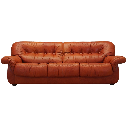 Red Leather Sofa, Italian Design, 1970s, Manufacturer: Pellerossi 1