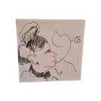 Krijt Tekening Gesigneerd Miro, 2E Helft 20E Eeuw thumbnail 1