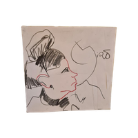 Krijt Tekening Gesigneerd Miro, 2E Helft 20E Eeuw