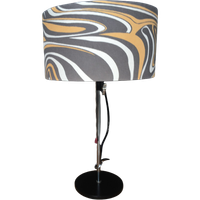Table Lamp With Grey And Pink Shade, Shade Adjustable In Height