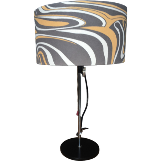 Table Lamp With Grey And Pink Shade, Shade Adjustable In Height 1