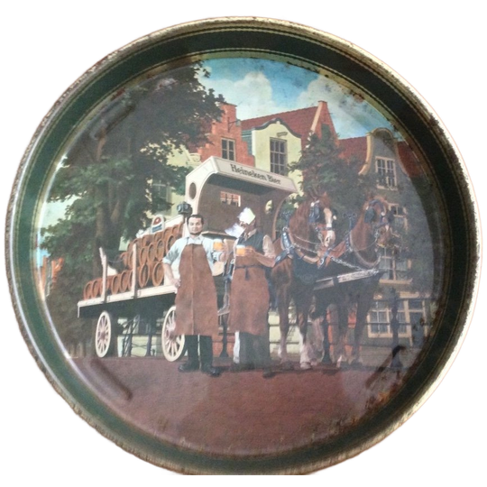 Groot Heineken Dienblad Met Afbeelding Van Paard En Wagen 1