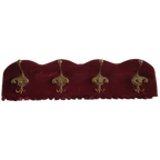 Vintage Victoriaanse Stijl Wandkapstok (Rood Fluweel). thumbnail 1