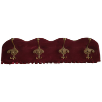Vintage Victoriaanse Stijl Wandkapstok (Rood Fluweel).