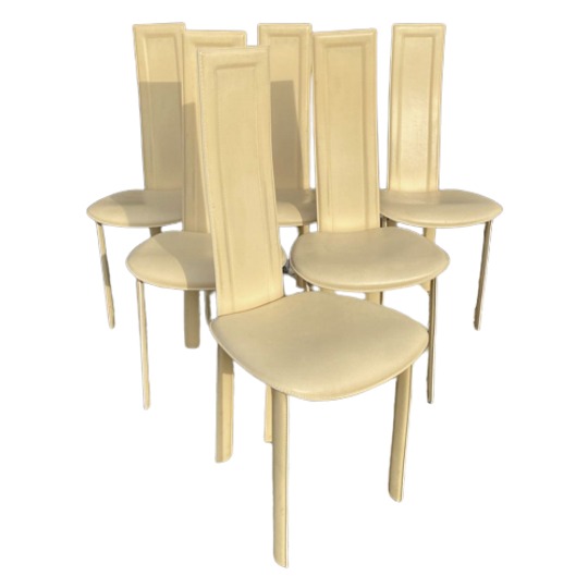 Set Van 6 Quia Stoelen- Elana B Model - Italië Jaren 90 1