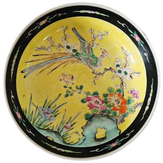Vintage Japanse Schaal Fruitschaal Gele Schaal 1