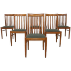 6x Vintage Eetkamerstoel Teak <<<brand>>>, 1970s Deens thumbnail 1