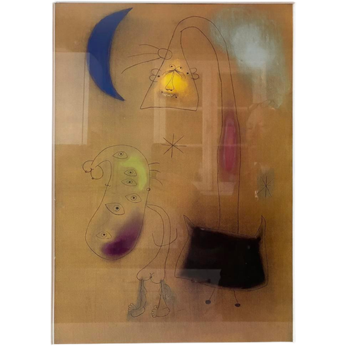 Miro Art-Print Van Schilderij Figures In The Night