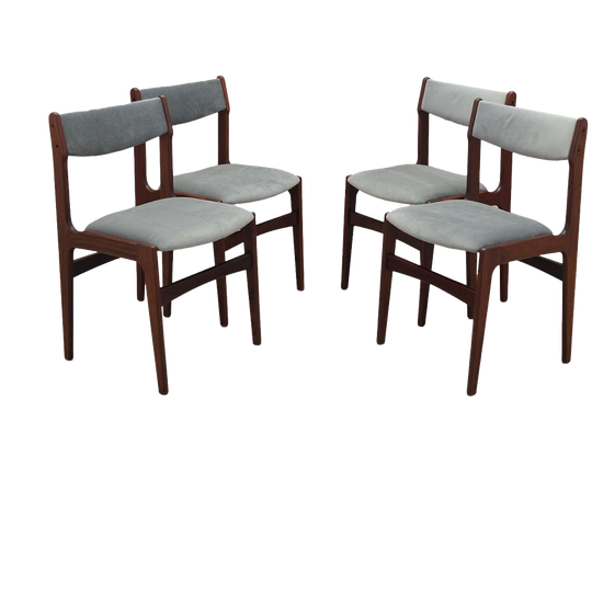 Set Of Four Mahogany Chairs, Danish Design, 1970s, Manufacture: Denmark 1