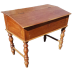 Leuke Teakhouten Lessenaar , Schrijftafel Met Opbergruimte thumbnail 1