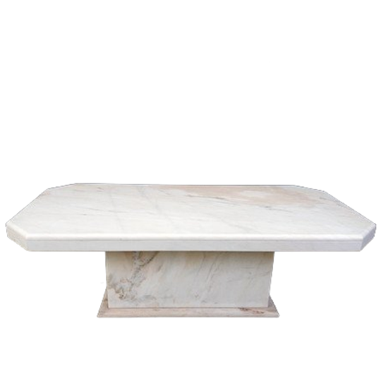 Large Vintage White Marble Coffee Table, 1970s 1