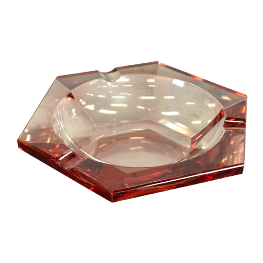 Roze Vierkant Murano Glas Asbak 1