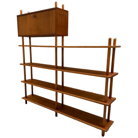 Teakhouten Stokkenkast W.lutjens Voor Den Boer Gouda 1960s 1