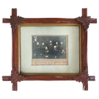 Antique Oak Leaf Carved Wooden Acorn Photo Frame / Family Picture 1916 thumbnail 1