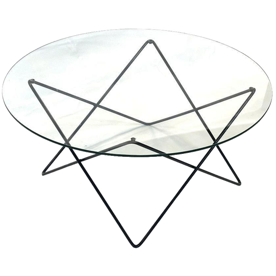 Vintage Salontafel Met Stalen Draadframe Jaren 70 Glas 1