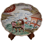 Japans Porseleinen Imari Bord Met Samoerai thumbnail 1