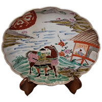 Japans Porseleinen Imari Bord Met Samoerai