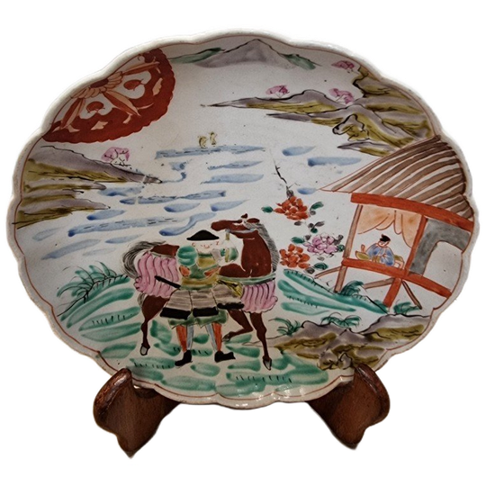 Japans Porseleinen Imari Bord Met Samoerai 1