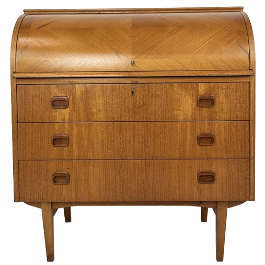 Scandinavisch Vintage Teak Fineren Secretaire Ingesund 1