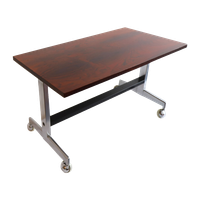 Vintage Palissander Chroom Design Tafel Op Wielen, Jaren '60/'70.