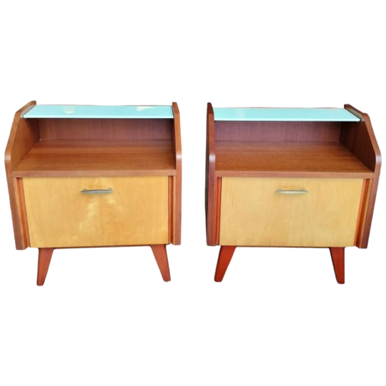 Vintage Set Van 2 Nachtkastjes, Jaren '60 1