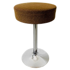 Knoll Kruk Trompetvoet Chroom Bruin Jaren 70 Space Age thumbnail 1