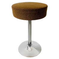 Knoll Kruk Trompetvoet Chroom Bruin Jaren 70 Space Age