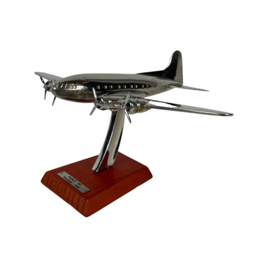 Scale Model Of An Airplane (silver Plated) - Mounted On Wooden Base - Focke Wulf A 16 (1924) 1