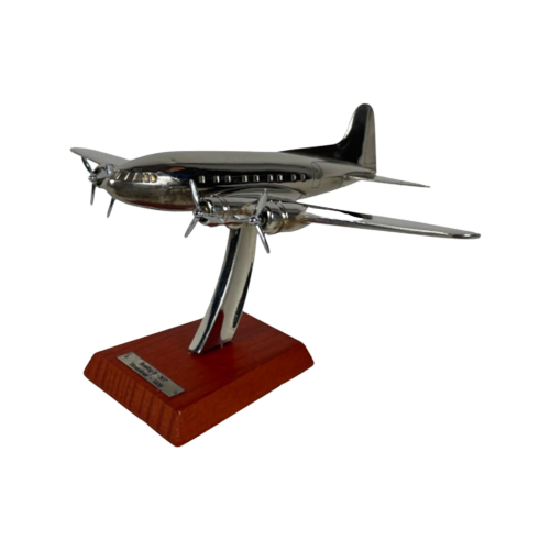 Scale Model Of An Airplane (Silver Plated) - Mounted On Wooden Base - Focke Wulf A 16 (1924)