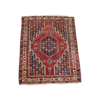 Oosters Vloerkleed/ Tapijt Met Mooi Patroon In Rode En Blauwe Tinten 197×134 Cm