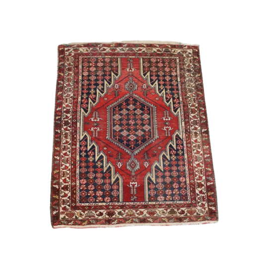 Oosters Vloerkleed/ Tapijt Met Mooi Patroon In Rode En Blauwe Tinten 197×134 Cm 1