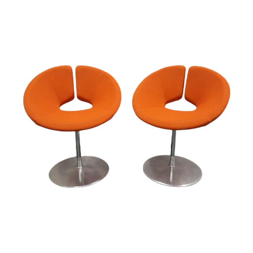 * Set Van 2 Little Apollo 'S 2 Oranje Fauteuils Artifort