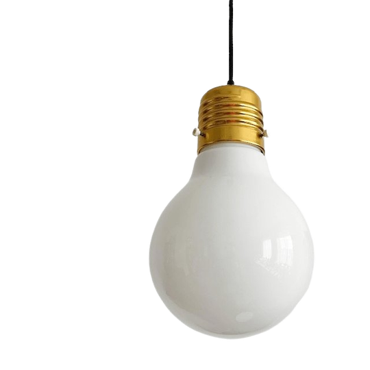 Vintage Mid-century IKEA Kolv Hanglamp Gloeilamp Messing 1970’s 1