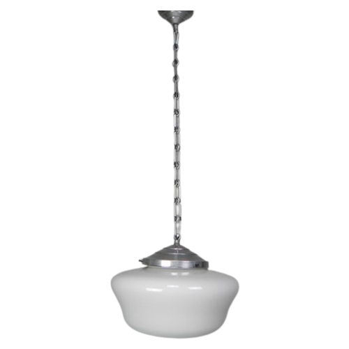 Art Deco Hanglamp Aan Aluminium Ketting, Jaren 30