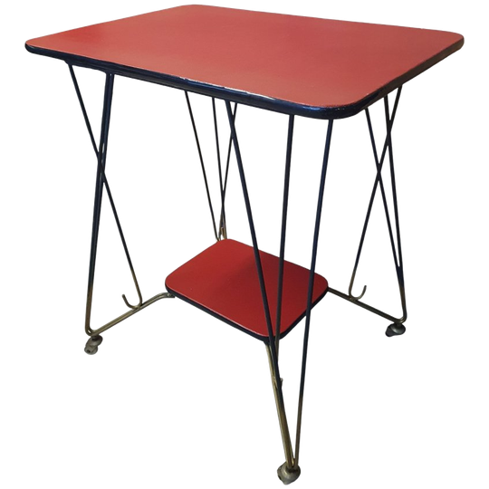 2222 Vintage Skai 60s Tv-tafeltje Bijzettafel Trolley 1
