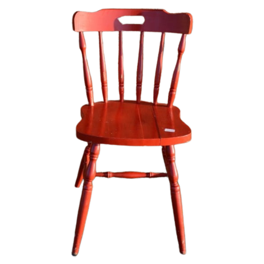 Houten Keukenstoel Rood Geschilderd Opknapper 1