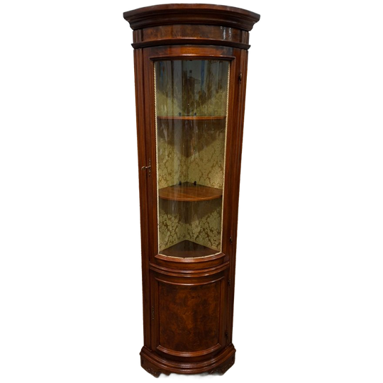Klassieke Hoek Vitrine, Servieskast, Whiskey Bar Afm. 40x40cm En 200cm Hoog. 1