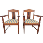 Set 2 Art Deco Fauteuil Amsterdamse School Eiken Ebben ’20 thumbnail 1