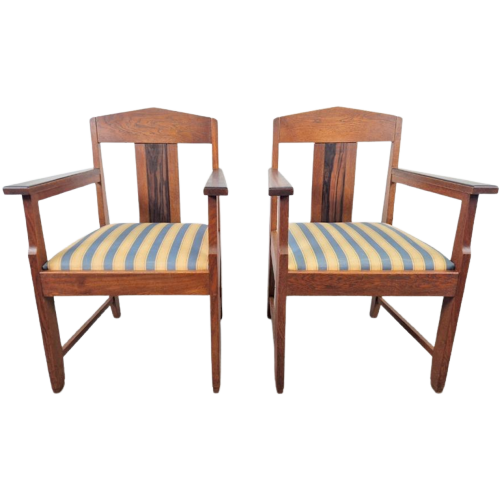 Set 2 Art Deco Fauteuil Amsterdamse School Eiken Ebben ’20