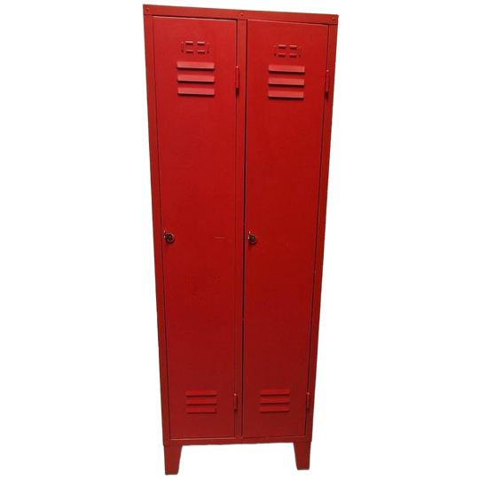 Brandweer Rode Lockerkast Vintage Kledingkast Wandkast 1