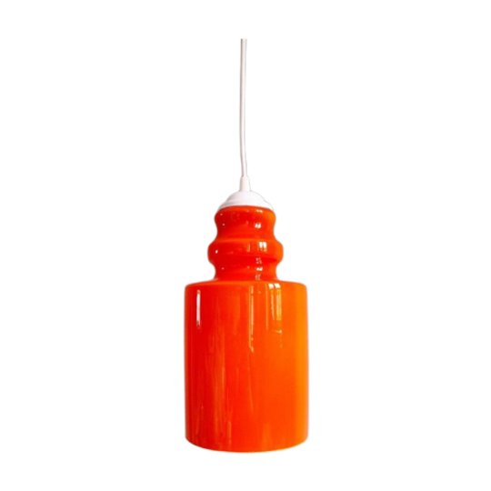 Vintage Oranje Opaline Hanglamp, Jaren 70 1