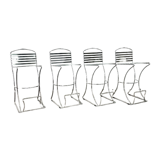 Set Van 4 Vintage Chroom Barkrukken 1
